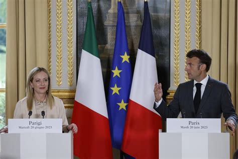 Italy’s Meloni and France’s Macron express agreement on migration following policy dispute